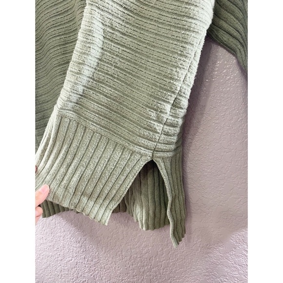 Anthropologie Moth Ribbed Turtleneck Knit Green Sweater - Picture 8 of 13